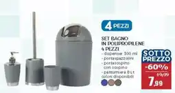 Happy Casa Set bagno in polipropilene 4 pezzi offerta