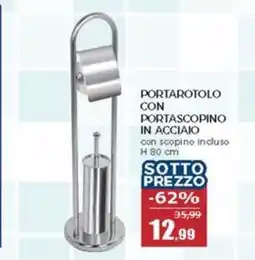 Happy Casa Portarotolo con portascopino in acciaio con scopino incluso H offerta