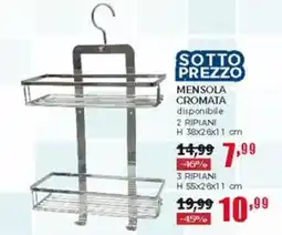 Happy Casa Mensola cromata disponibile 2 ripiani H offerta