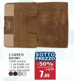 Happy Casa 3 tappeti bagno 100% cotone 1 da offerta