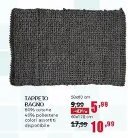Happy Casa Tappeto bagno 60% cotone 40% poliestere colori assortiti disponibile offerta
