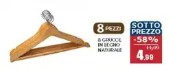 Happy Casa 8 grucce in legno naturale offerta