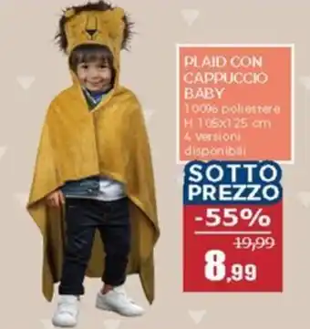 Happy Casa Plaid con cappuccio baby offerta