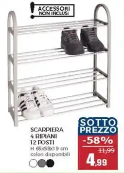 Happy Casa Scarpiera 4 ripiani 12 posti offerta