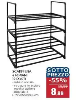 Happy Casa Scarpiera 4 ripiani 12 posti offerta