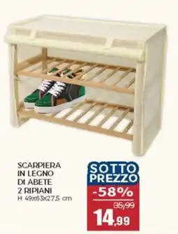 Happy Casa Scarpiera in legno di abete 2 ripiani offerta