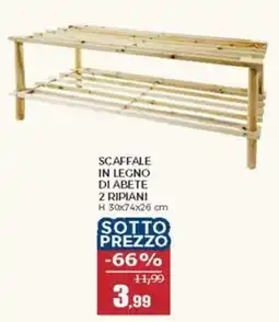 Happy Casa Scaffale in legno diabete 2 ripiani offerta