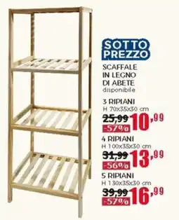 Happy Casa Scaffale in legno di abete 3 ripiani offerta