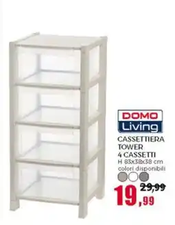 Happy Casa DOMO Living Cassettiera tower 4 cassetti offerta