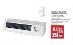 Happy Casa Termoventilatore a muro 1000/2000W offerta