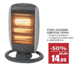 Happy Casa Stufa alogena girevole 1200W offerta