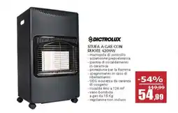 Happy Casa Dictrolux stufa a gas con ruote 4200W offerta