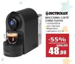 Happy Casa Dictrolux macchina caffè zaira 1400W offerta