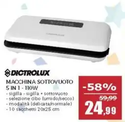 Happy Casa Dictrolux macchina sottovuoto 5 in 1 110W offerta