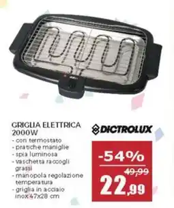 Happy Casa Dictrolux griglia elettrica 2000W offerta