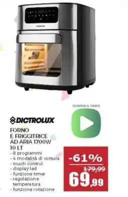 Happy Casa Dictrolux forno e friggitrice ad aria 1700W offerta