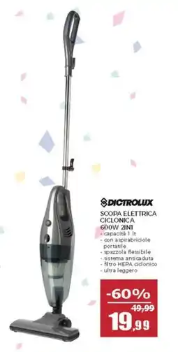Happy Casa Dictrolux scopa elettrica ciclonica 600W 2in1 offerta