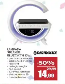 Happy Casa Dictrolux lampada speaker bluetooth 10W offerta