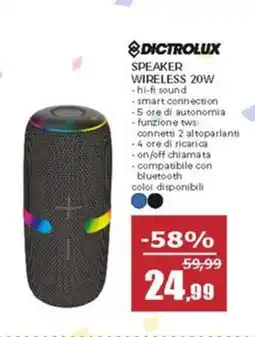 Happy Casa Dictrolux speaker wireless 20W offerta
