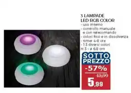 Happy Casa 3 lampade led rgb color offerta
