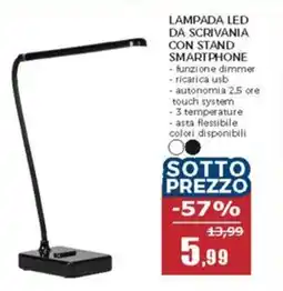 Happy Casa Lampada LED da scrivania con stand smartphone offerta