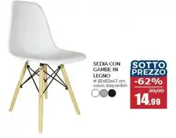 Happy Casa Sedia con gambe in legno offerta