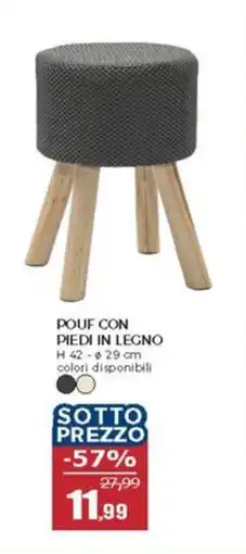 Happy Casa Pouf con piedi in legno offerta