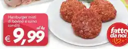 Iper Super Conveniente Hamburger misti di bovino e suino conditi offerta