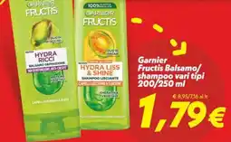 Iper Super Conveniente Garnier Fructis Balsamo/ shampoo vari tipi offerta