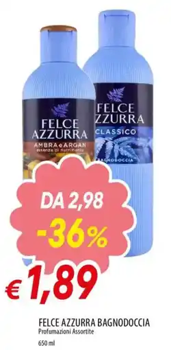 IperFamila FELCE AZZURRA bagnodoccia profumazioni assortite offerta