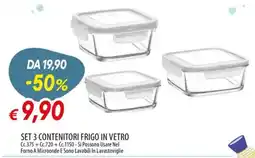 Galassia Set 3 contenitori frigo in vetro offerta