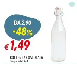 Galassia Bottiglia costolata trasparente offerta