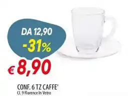 Galassia Conf. 6 tz caffe' florence in vetro offerta