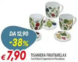 Galassia Tisaniera fruit&relax con filtro e coperchio in porcellana offerta