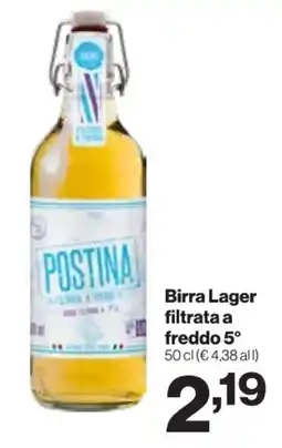 In'S Mercato Birra Lager filtrata a freddo 5° offerta