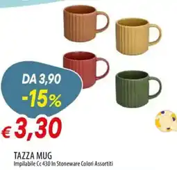 Galassia Tazza mug impilabile in stoneware colori assortiti offerta