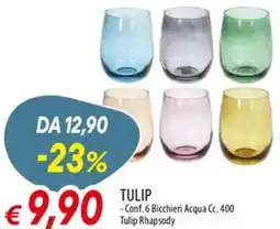Galassia Tulip conf. 6 bicchieri acqua tulip rhapsody offerta