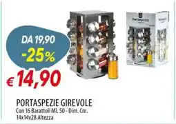 Galassia Portaspezie girevole con 16 barattoli dim. altezza offerta
