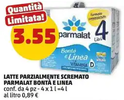 PENNY Latte parzialmente scremato parmalat bontà e linea offerta