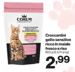 In'S Mercato Croccantini gatto sensitive ricco in maiale fresco e riso offerta