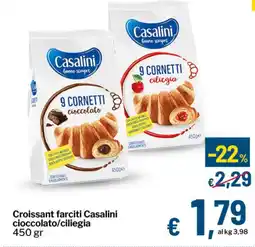 Qui Discount Croissant farciti Casalini cioccolato/ciliegia offerta