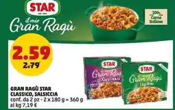 PENNY Gran ragù STAR classico, salsiccia conf. da 2 pz offerta