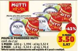 PENNY Polpa di pomodoro MUTTI conf. da 2 pz offerta