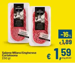 Qui Discount Salame Milano/Ungherese Cortebuona offerta