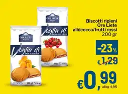 Qui Discount Biscotti ripieni Ore Liete albicocca/frutti rossi offerta
