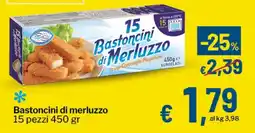 Qui Discount Bastoncini di merluzzo 15 pezzi offerta