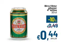 Qui Discount Birra Viktor pilsener 4° lattina offerta