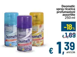 Qui Discount Deomatic spray ricarica profumazioni assortite offerta