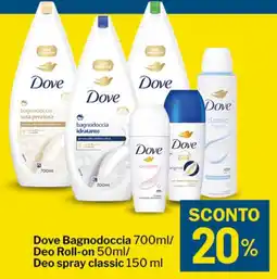 Qui Discount Dove Bagnodoccia/ Deo Roll-on/ Deo spray classic offerta