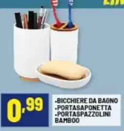 Risparmio Casa Bicchiere da bagno -portasaponetta -portaspazzolini bamboo offerta